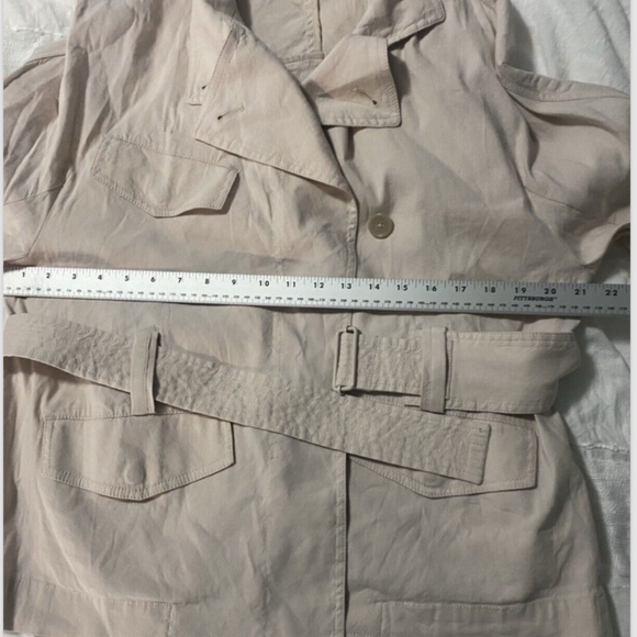 Women's Vince Drapey Belted Linen Blend Jacket Sand Glow Size SMALL Retail $445 - Picture 13 of 15